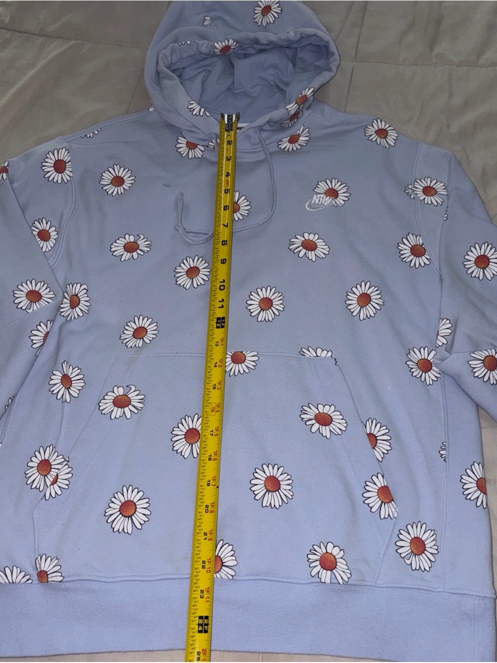 Nike Light Blue Daisy-Print Hooded Pullover
